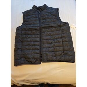 Black Insulated Zip Up Vest Lightweight  Smooth Lining .